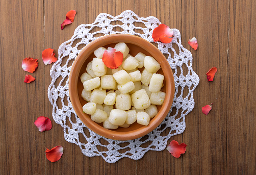 Chena Murki is a bite-size dry sweet made with paneer dipped in sugar syrup