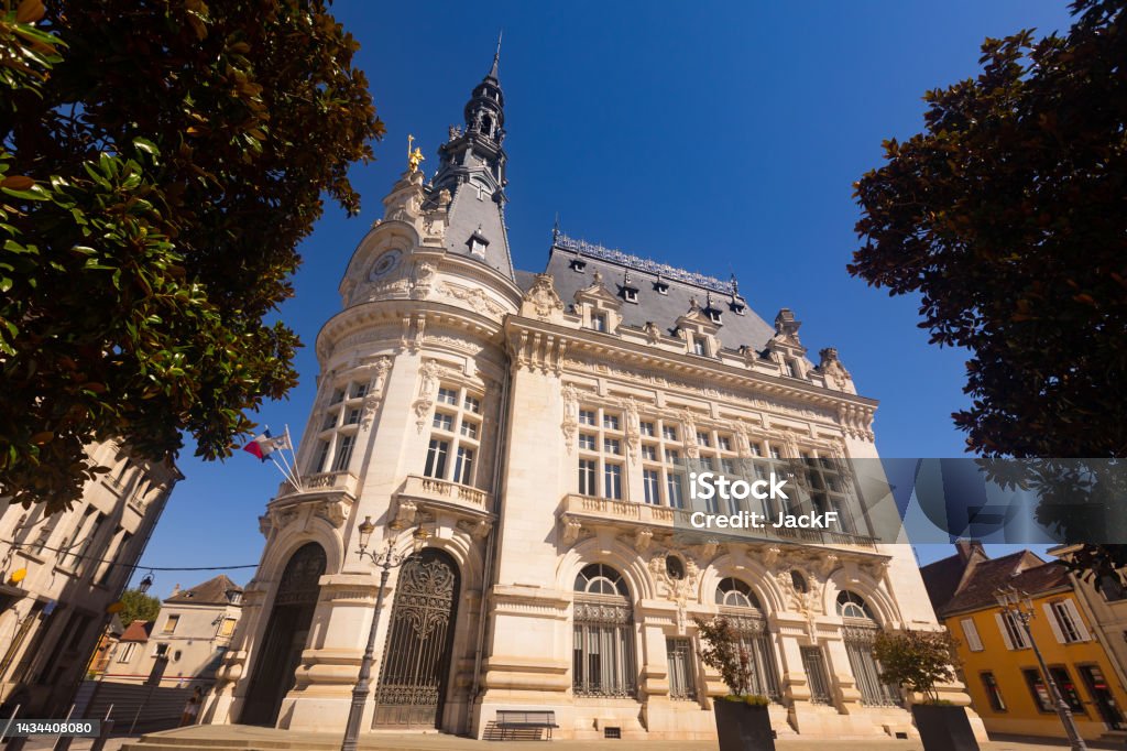 View of City Hall of Sens - Mairie de Sens, Yonne. France Adulation Stock Photo