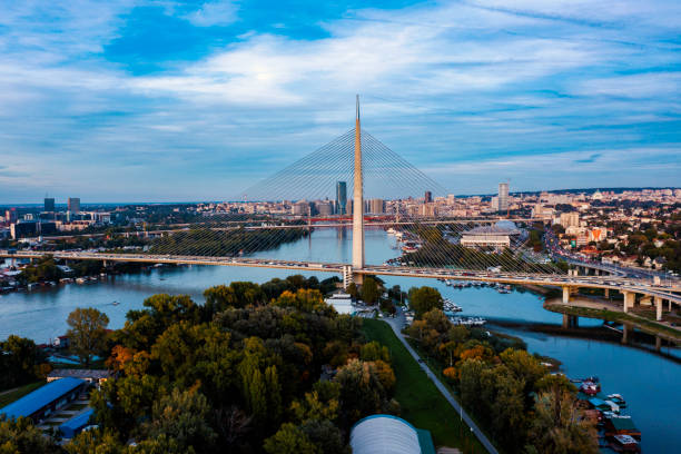istock New, modern bridge on the river Sava, Belgrade, Serbia. 1434408276