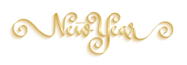 istock HAPPY NEW YEAR 2023 metallic gold brush calligraphy banner 1434410935
