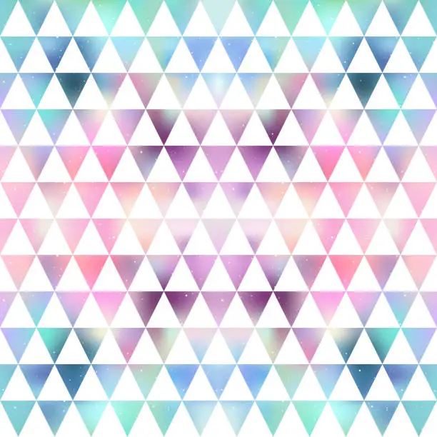 Vector illustration of Seamless background with a pattern of colorful and white triangles