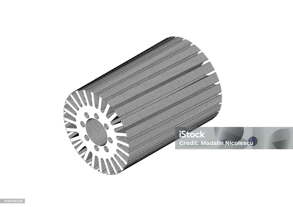 Solid Rotor Laminated Rotor Rotor Lamination Sheet Package 3d Rendering Stock Illustration ...