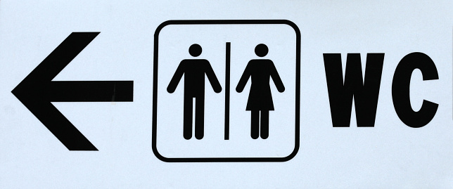 Restroom woman man unisex restroom sign