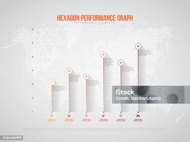Performance Color For Graph Hexagon Performance Graph Infographic Stock Illustration - Download ...