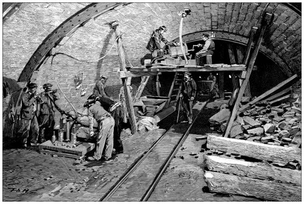 Antique image: Passy underground works