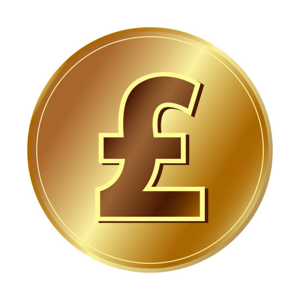 ilustrações de stock, clip art, desenhos animados e ícones de gold pound sterling icon currency sign - pound symbol british currency currency sign