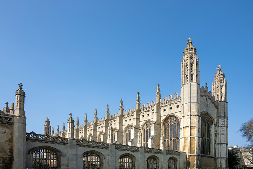 Kings College Chapel in the historic university town of Cambridge, England, UK.