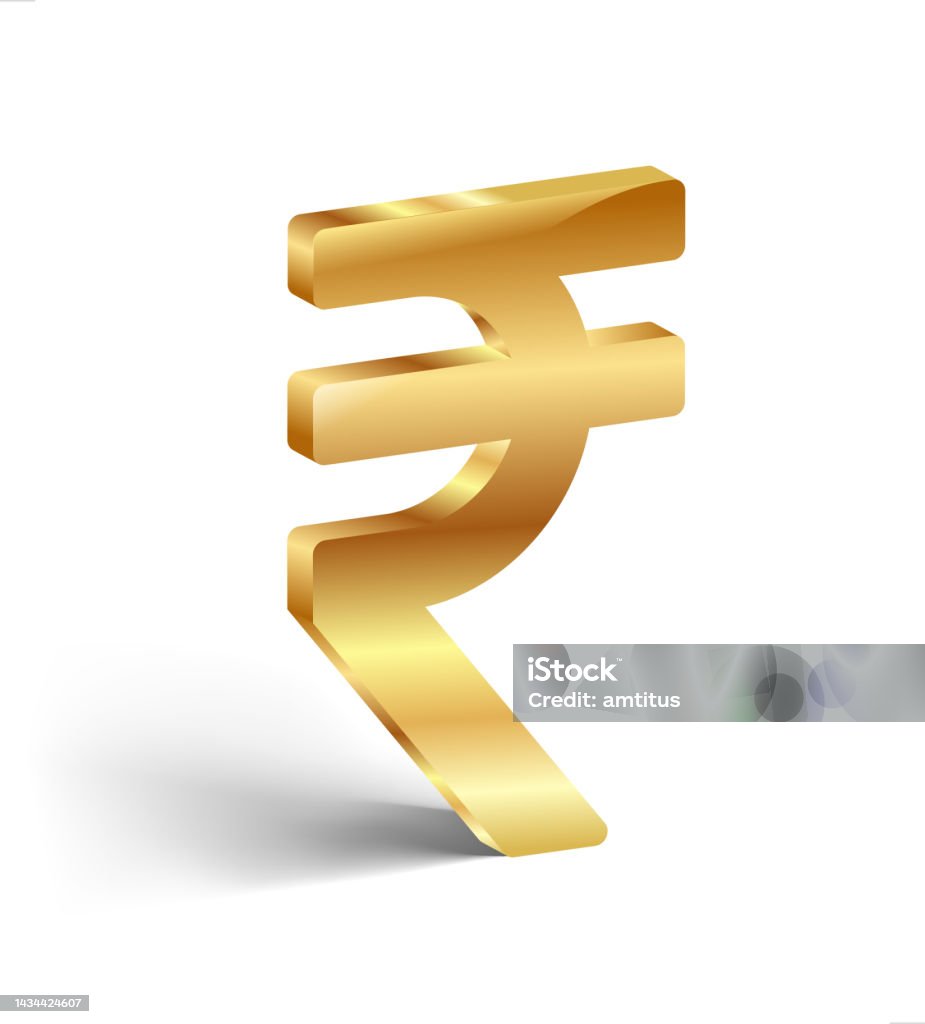 Golden Color Rupees Golden Rupee Stock Illustration - Download Image Now - Rupee Symbol ...