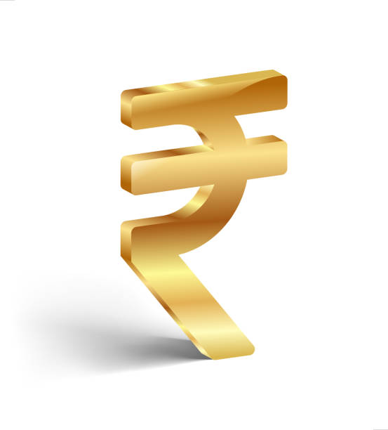 golden rupee golden rupee symbol design element rupee symbol stock illustrations