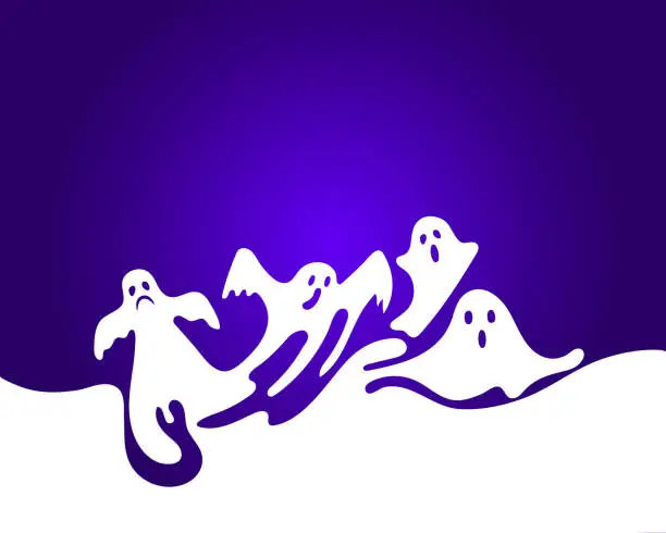 Vector illustration of ghosts template