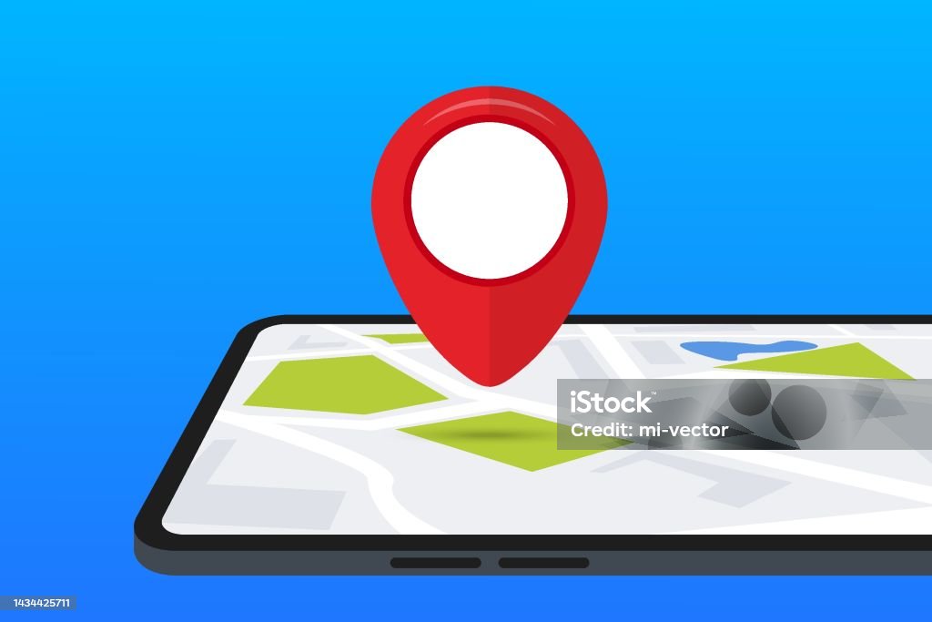 Location Phone Graphics Smartphone With City Map Path And Location Mark On The Screen Mobile ...