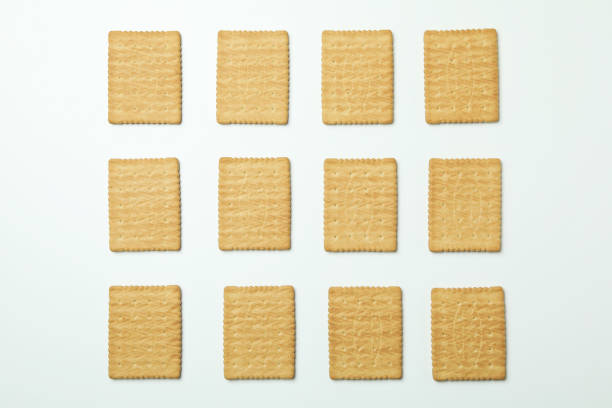 istock Tasty cookies on white background, top view 1434426492