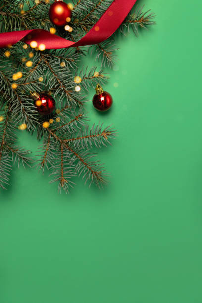 istock Spruce branch with red balls 1434432678