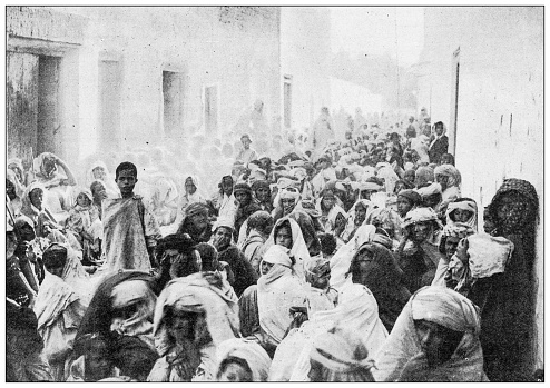 Antique image: Crowded Street, Algeria