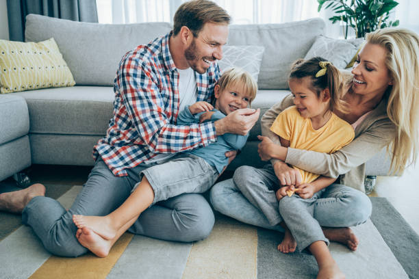 istock Happy family at home. 1434437967