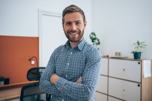 istock Portrait of successful businessman. 1434437999
