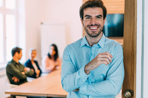istock Successful businessman in the office. 1434438055