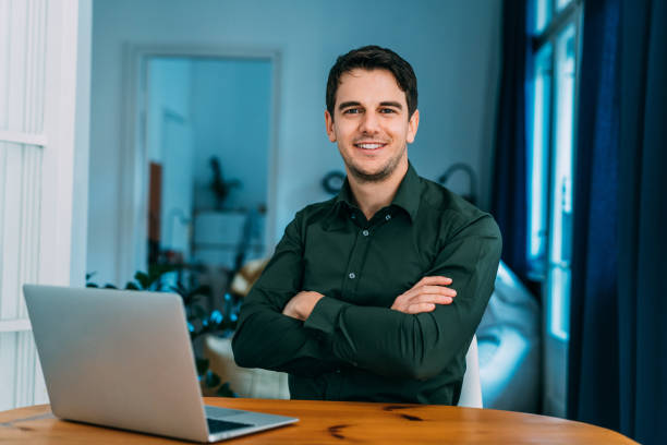 istock Confident businessman in his office. 1434438072