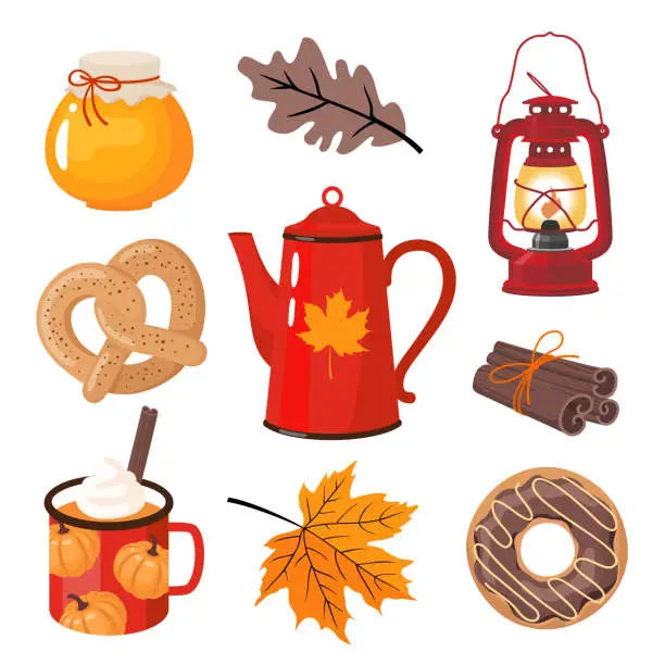 Vector illustration of AUTUMN ELEMENTS