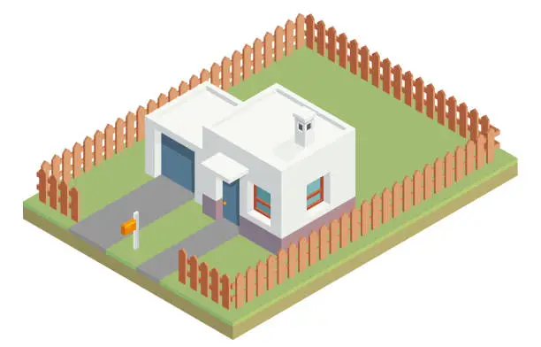 Vector illustration of Isometric Residential Building