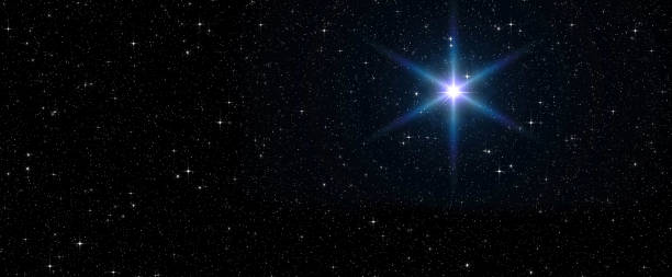 Stella Blu Brillante Nel Cielo Notturno Cielo Stellato Luce