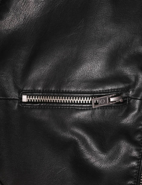 istock Zipper of leather jacket close up 1434452172