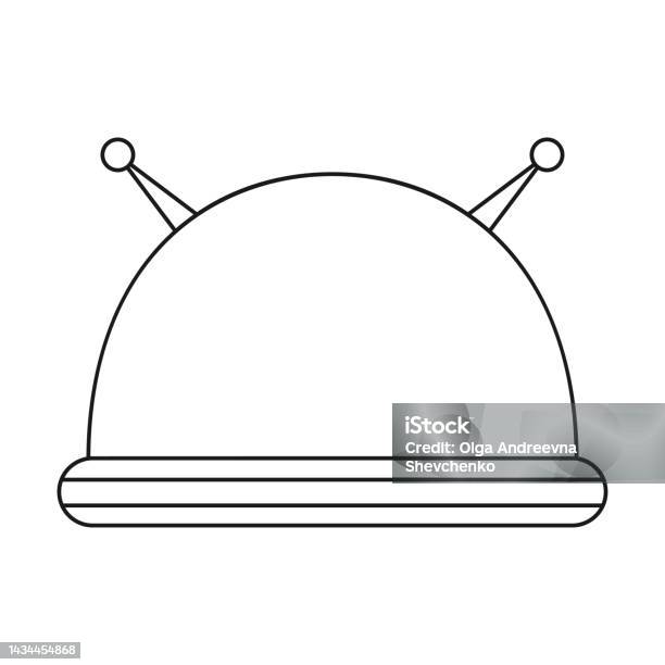 Line Art Alien Space Helmet On White Background Stock Illustration ...