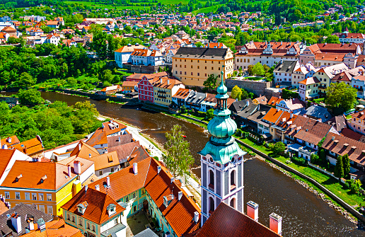 Chesky Krumlov,  a beautiful Czech town in South Bohemia. It is most famous for its historic Old Town