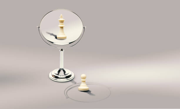 istock Reflection of king chess and pawn chess 1434465594
