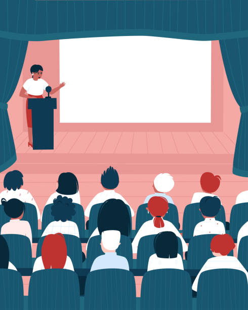 istock In the assembly hall there is a lecture for senior schoolchildren or students 1434466405
