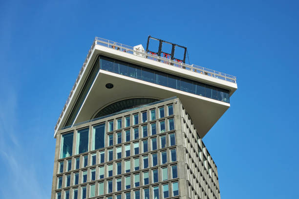 A'DAM Tower with blue sky at Amsterdam-Noord, The Netherlands