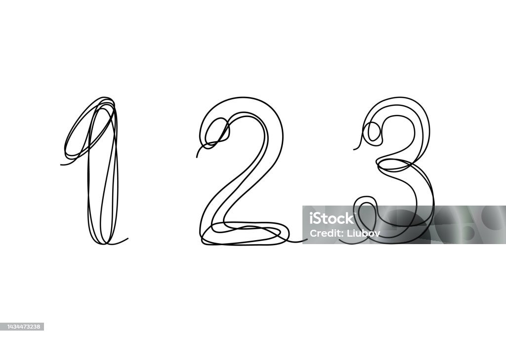 Numbers 1 2 3 Are Drawn With One Solid Line Vector Illustration numbers-1-2-3-are-drawn-with-one-solid-line-vector-illustration