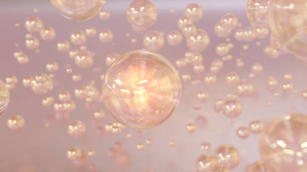 istock Design of collagen bubbles. Design for Moisturizing Cream and Serum 1434476922