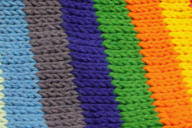 background of handmade fabric with the colors of the rainbow