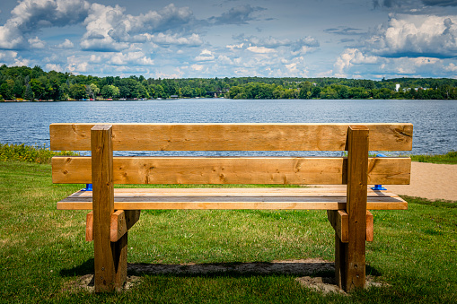 picnic table for hikers in Canada
