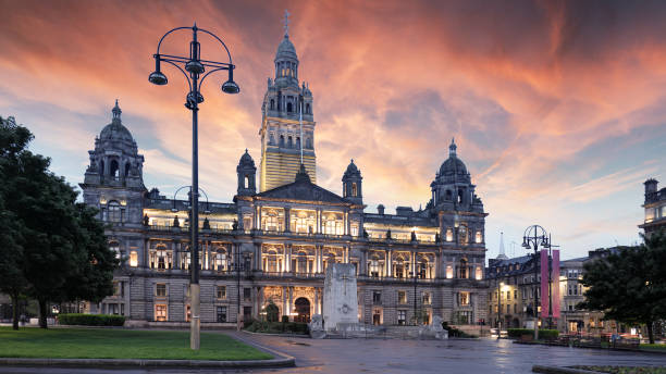 istock Glasgow City Chambers and George Square at dramatic sunset, Scotland - UK 1434482621