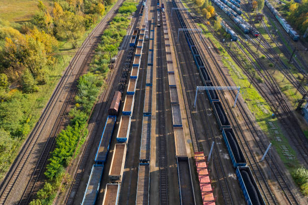 istock Aerial view of a large rail yard 1434484930