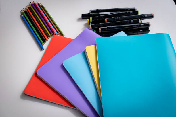 istock Colorful notebooks, lots of colored crayons 1434486463