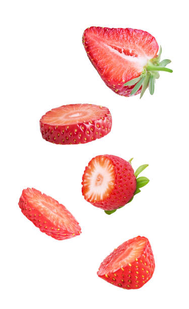istock Strawberry slice flying in the air 1434487580