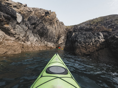 Kayaking on Irish Ocean