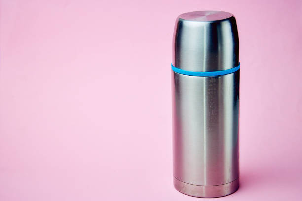 istock iron thermos for tea or coffee on a pink background 1434492670