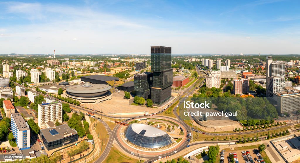Aerial view of Katowice Silesia in Poland Silesia Stock Photo