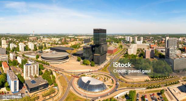 Aerial View Of Katowice Silesia In Poland Stock Photo - Download Image Now - Silesia, Katowice, Poland