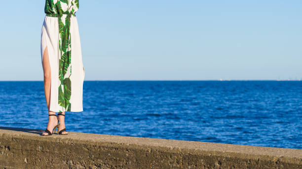 istock Fashion model on pier 1434498553