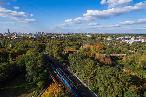 istock Aerial view of a freight train with coal 1434499837