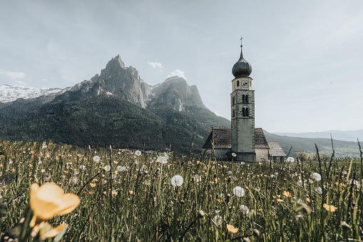 St. Valentin Church, Dolomites, Italian Alps, Italy