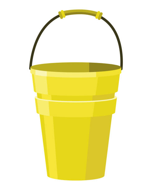 istock Bucket. Bail vector cartoon icon or pail with handle. Plastic household equipment. Cleaning container 1434507325