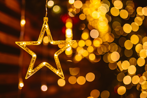 Close-up of a star decoration for Christmas Holidays.