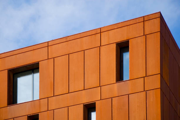 istock Detail of modern architecture corten building. 1434510146