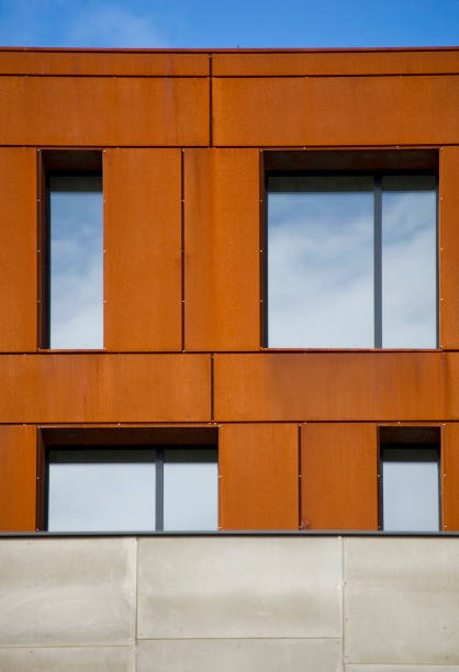 istock Detail of modern architecture corten building. 1434510168